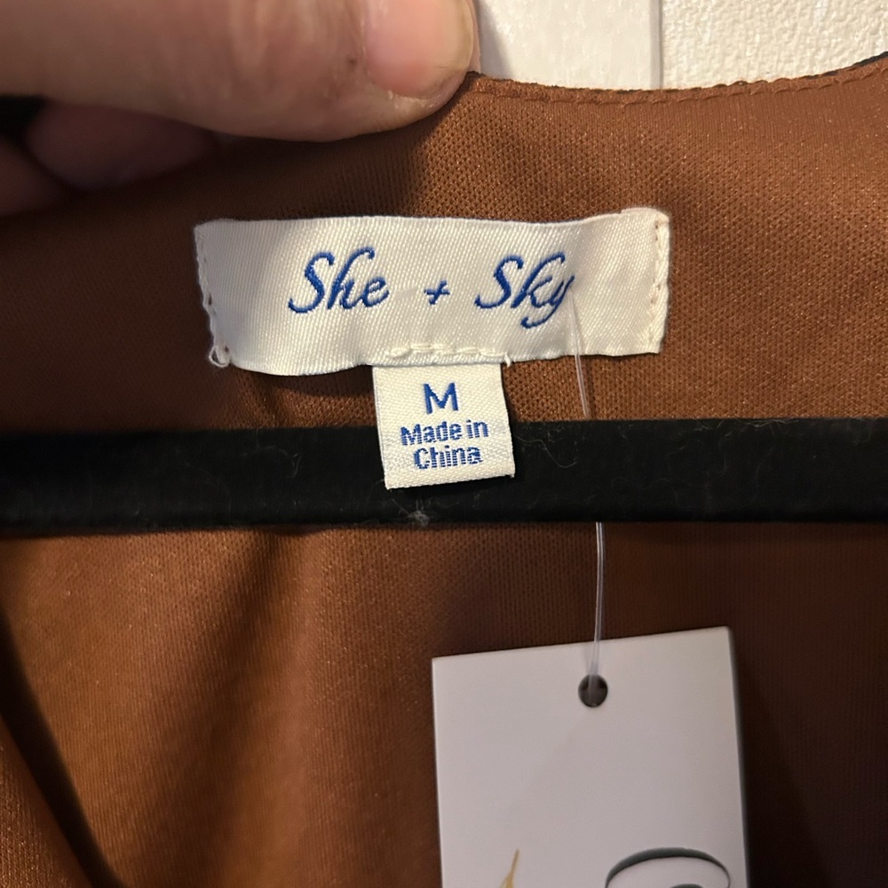 She + Sky | Brown Leopard Print Dress | Size Medium - Picture 3 of 7